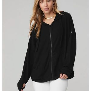 ALO Black Zip Up Hoodie